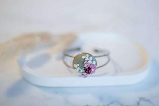 Clay bracelet | moss & floral