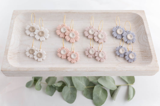 Clay earring | Poppy Hoops | Garden Collection