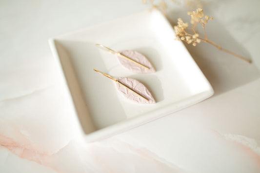 Clay earring | blush pink lace | pink collection