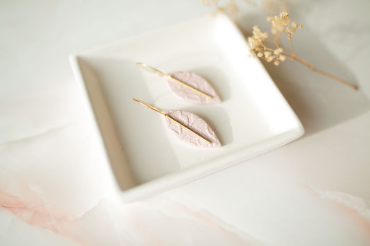 Clay earring | blush pink lace | pink collection