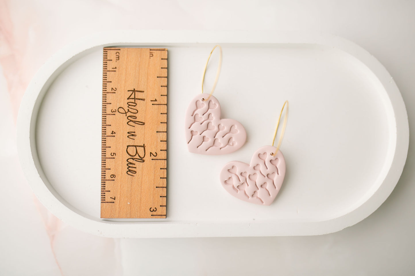 Clay earring | blush hearts | pink collection