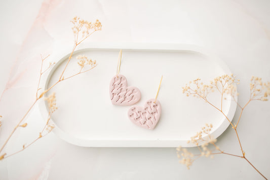 Clay earring | blush hearts | pink collection
