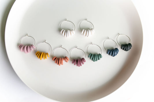 Clay earring | Clay Bead Hoops | Fall Collection