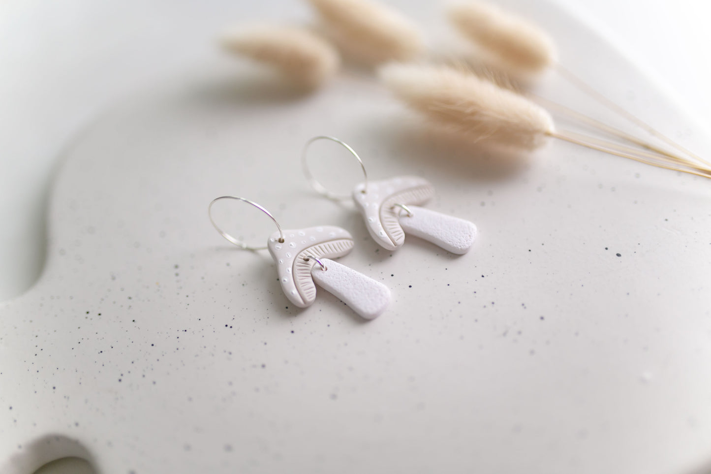 Clay earring | Mushroom Hoops | Fall Collection