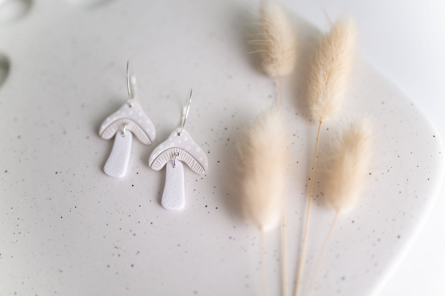 Clay earring | Mushroom Hoops | Fall Collection