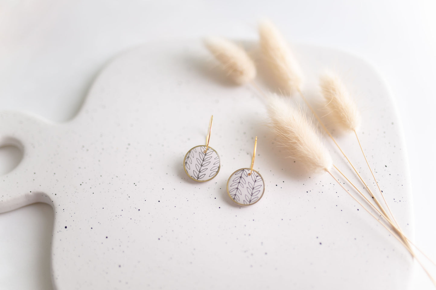 Clay earring | Leaf Mini Hoops | Fall Collection