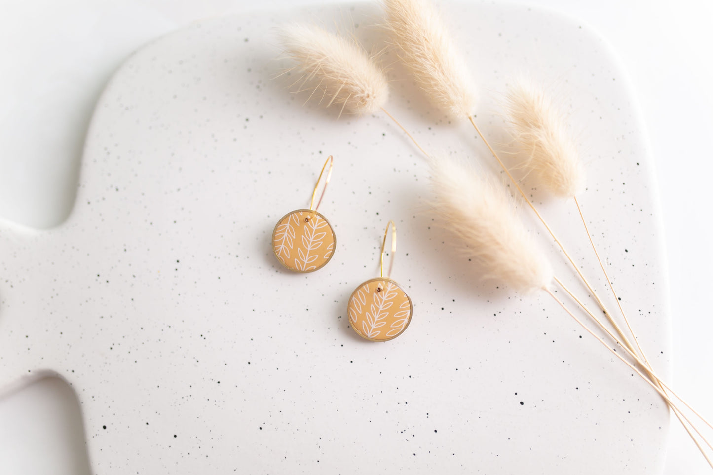 Clay earring | Leaf Mini Hoops | Fall Collection