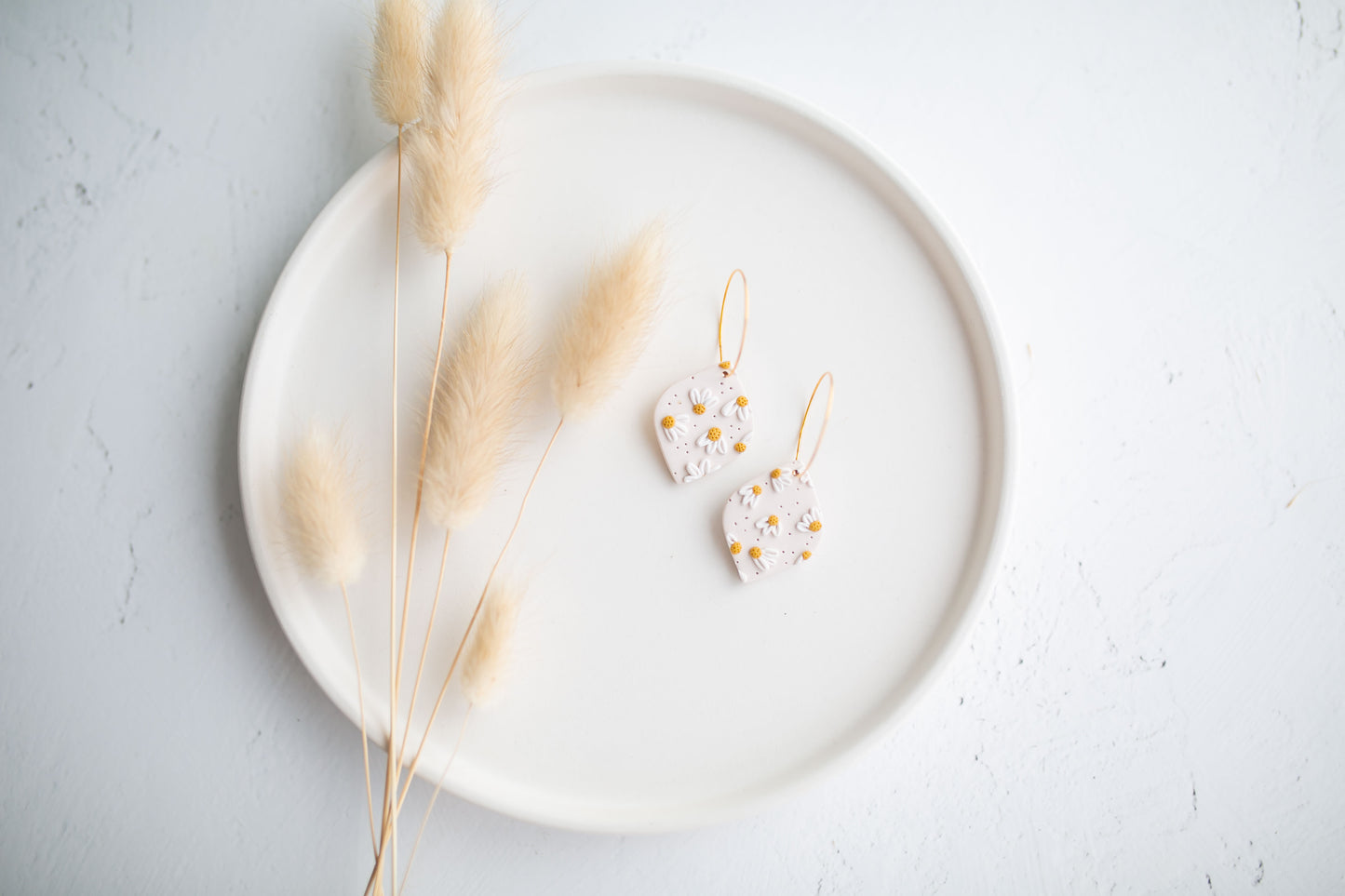 Clay earring | daisy hoops  | daisy collection