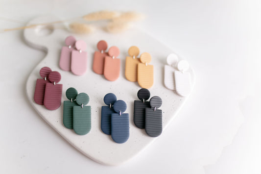 Clay earring | Corduroy Dangles | Fall Collection