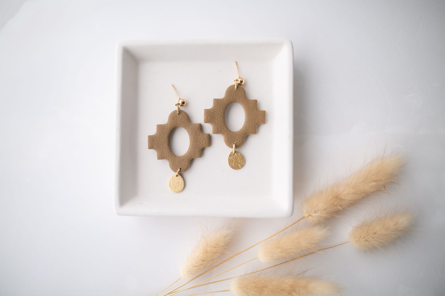 Clay earring | umber boho dangle | neutral collection