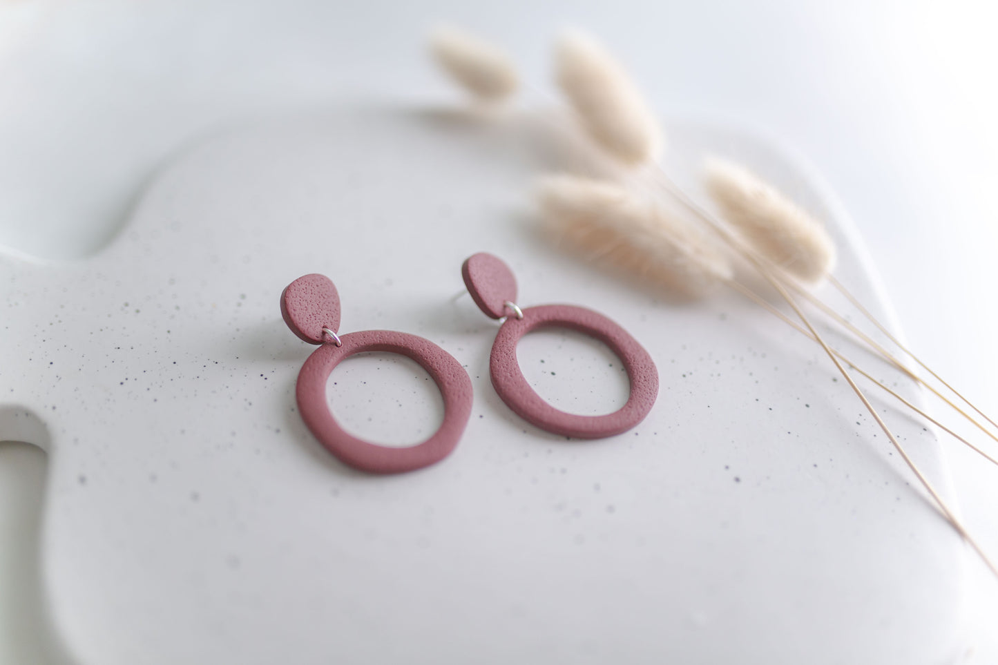Clay earring | Organic Circle Dangles | Fall Collection