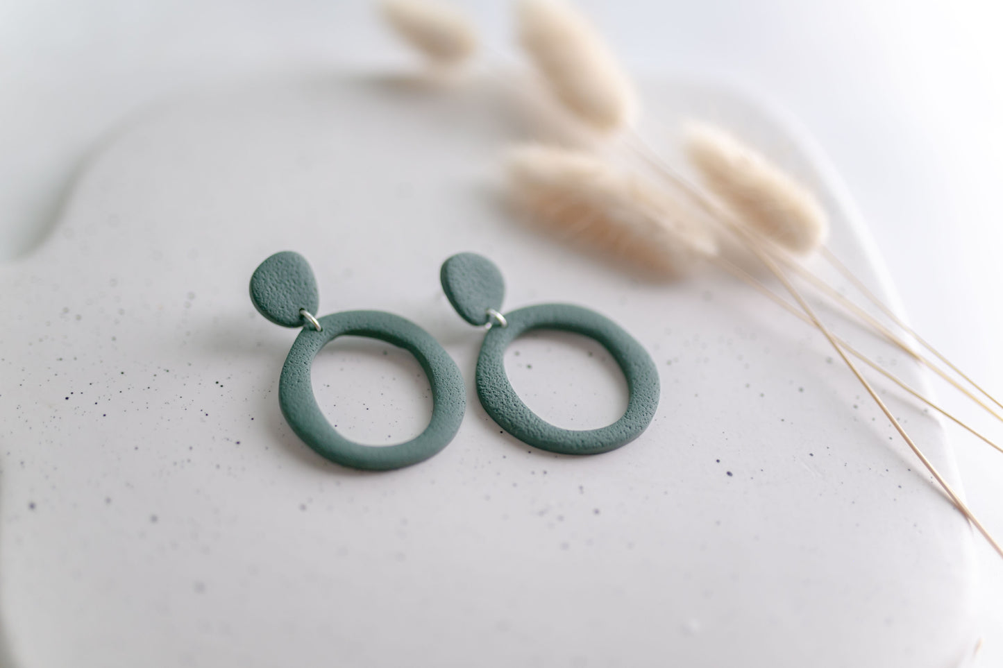 Clay earring | Organic Circle Dangles | Fall Collection