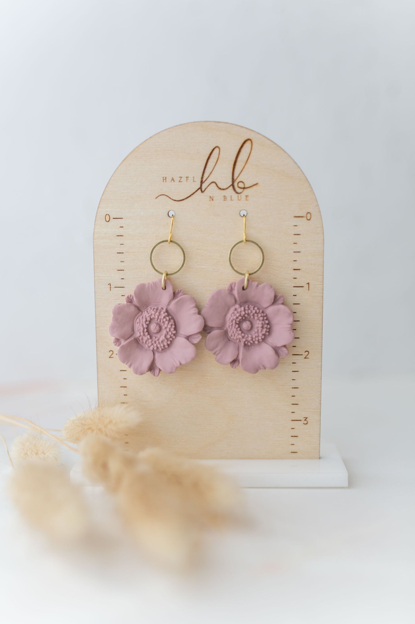 Clay earring | peach poppy dangles | spring collection