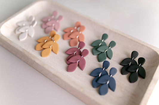 Clay earring | Leaf Dangles | Fall Collection