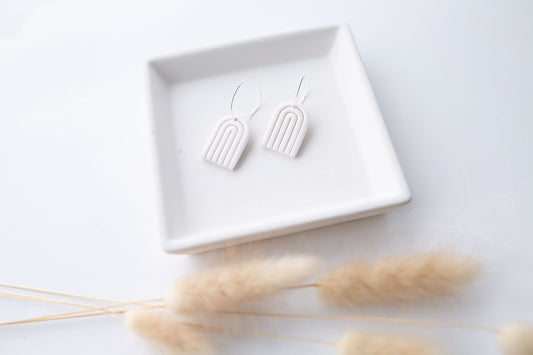 Clay earring | white mini arches | neutral collection