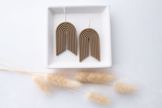 Clay earring | umber arch hoops | neutral collection
