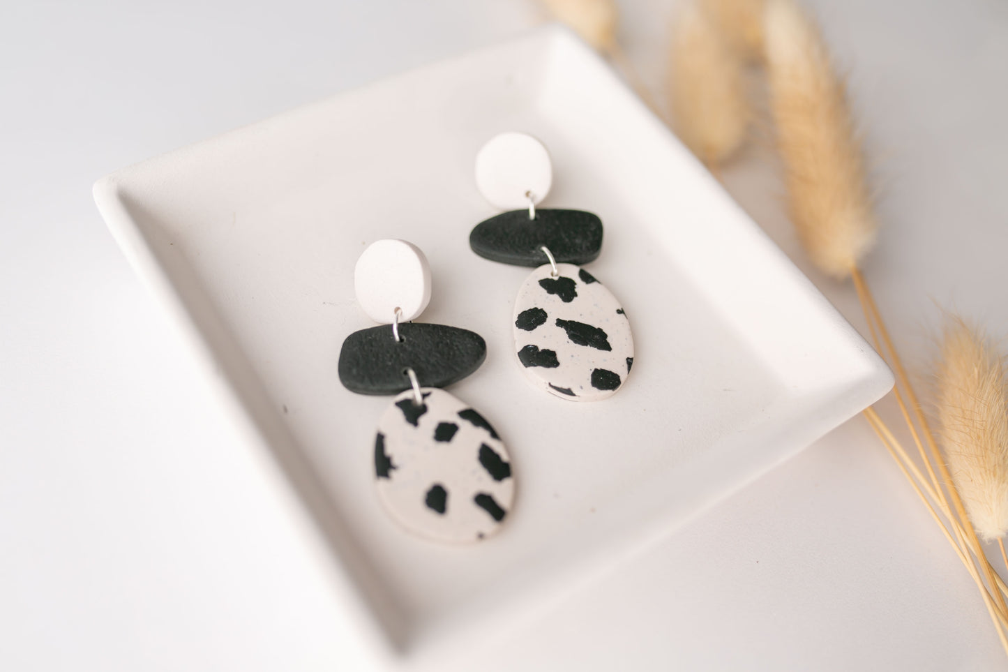 Clay earring | terrazzo organic dangles | neutral collection