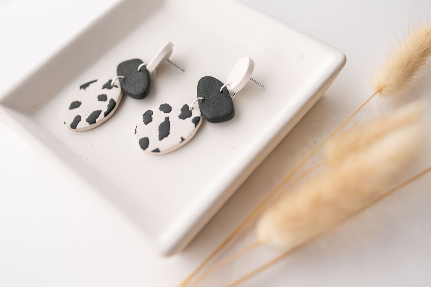 Clay earring | terrazzo organic dangles | neutral collection