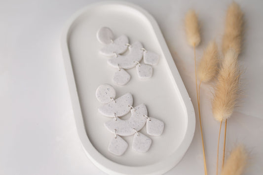 Clay earring | granite statement dangles | neutral collection