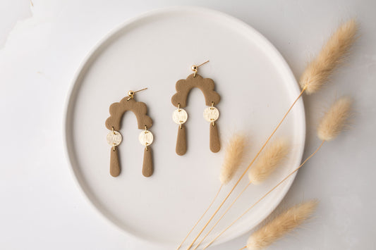 Clay earring | umber dangles | neutral collection
