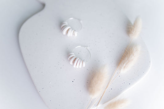 Clay earring | Clay Bead Hoops | Fall Collection