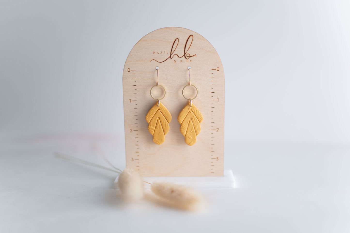 Clay earring | Floral Leaf Dangles | Fall Collection