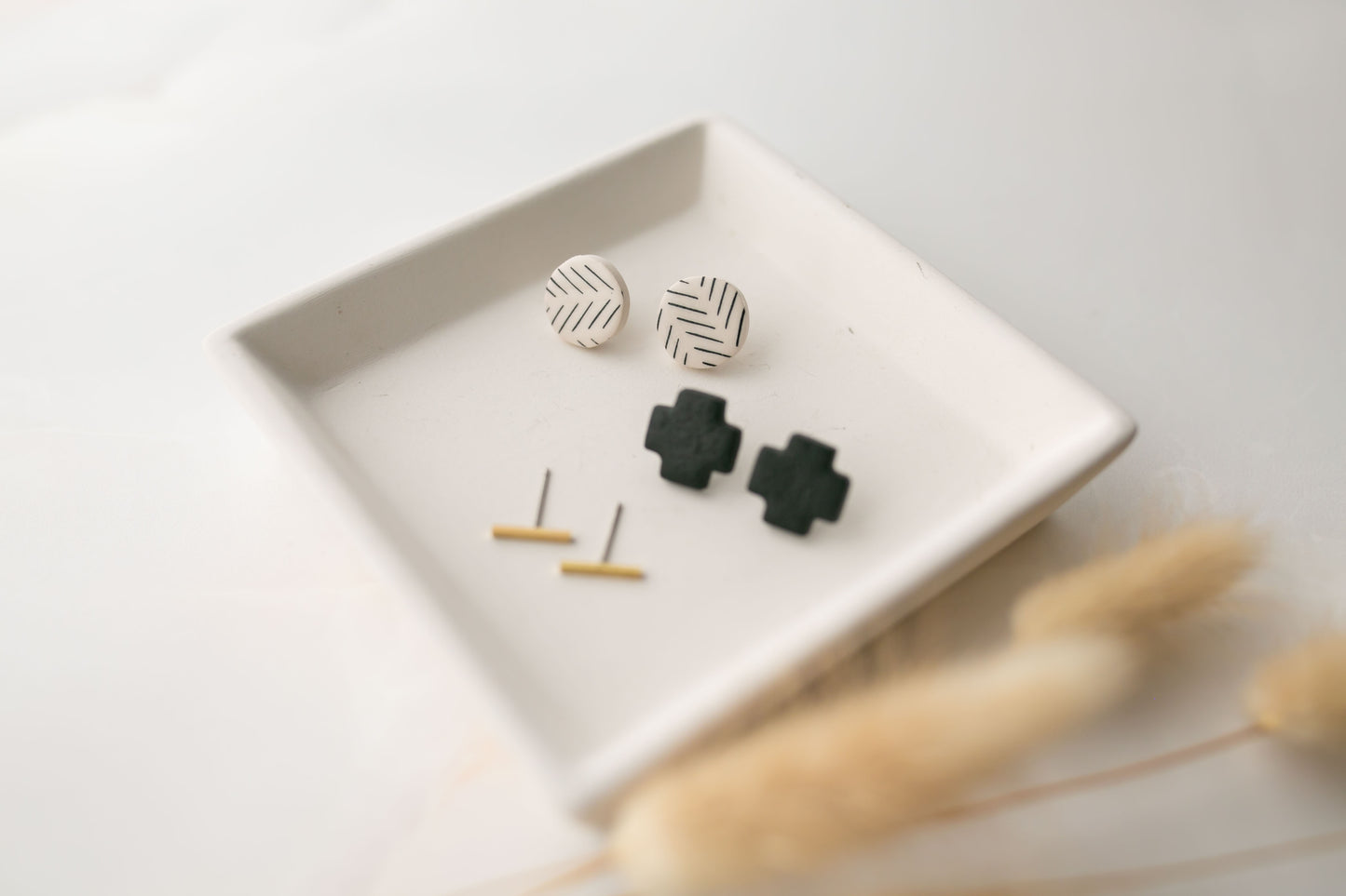 Clay earring | stud pack | neutral collection