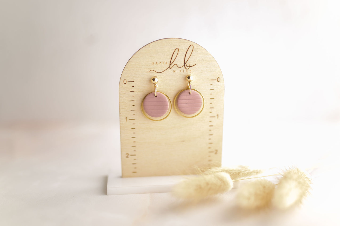 Clay earring | mauve dainty dangles  | spring collection