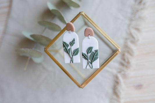 Clay earrings | plants