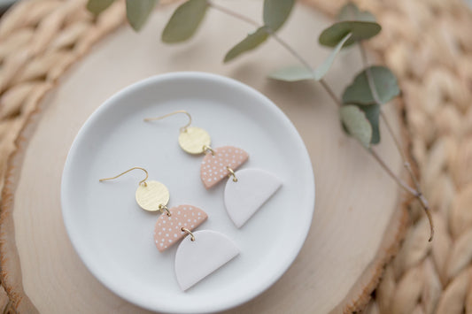 Clay earrings | polka dot