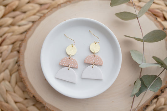 Clay earrings | polka dot