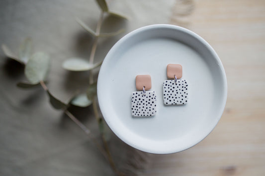 Clay earring | Polka dot