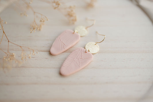 Clay earrings | light pink