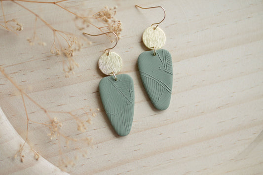 Clay earrings | sage green