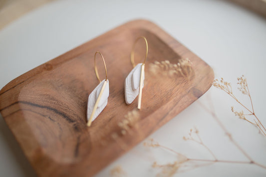 Clay earrings | white