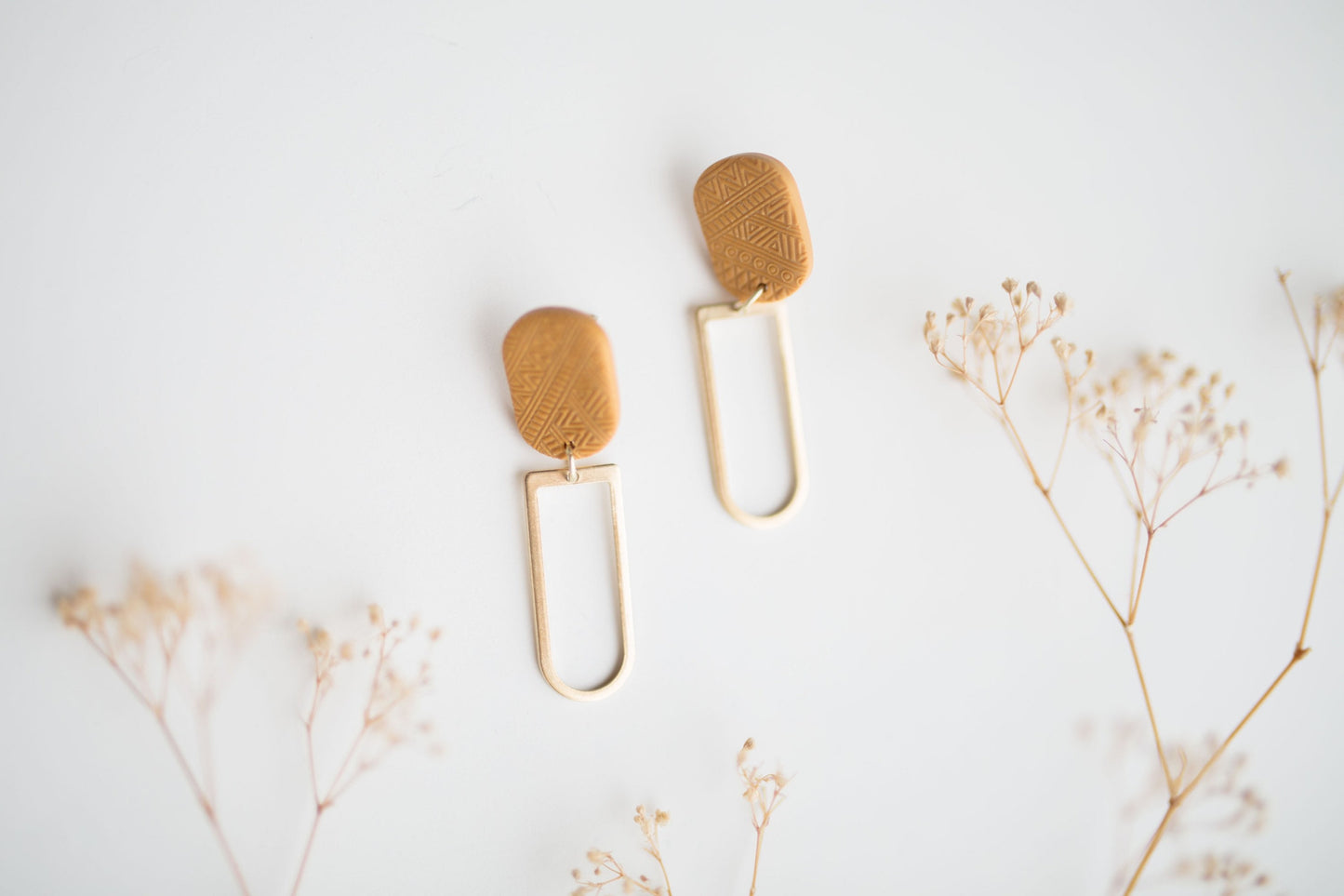 Clay earrings | mustard