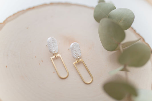 Clay earrings | white