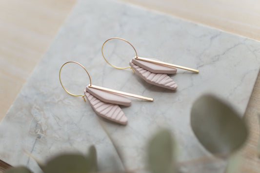 Clay earrings | light pink