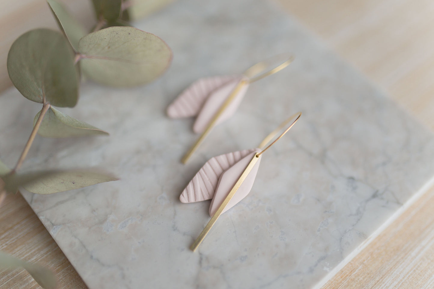 Clay earrings | light pink