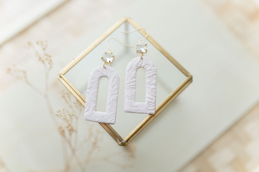 Clay earrings | lace bridal