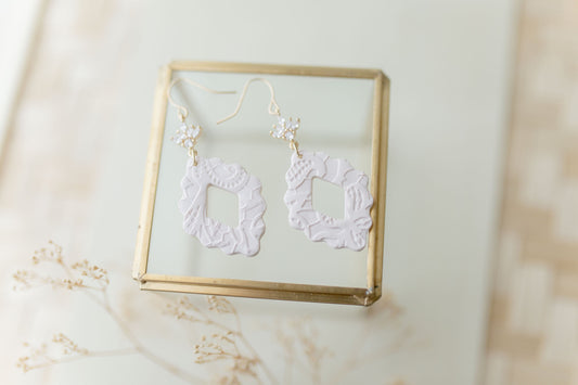 Clay earrings | lace bridal