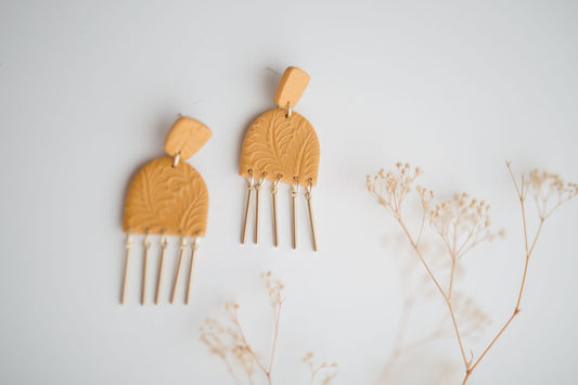 Clay earrings | mustard