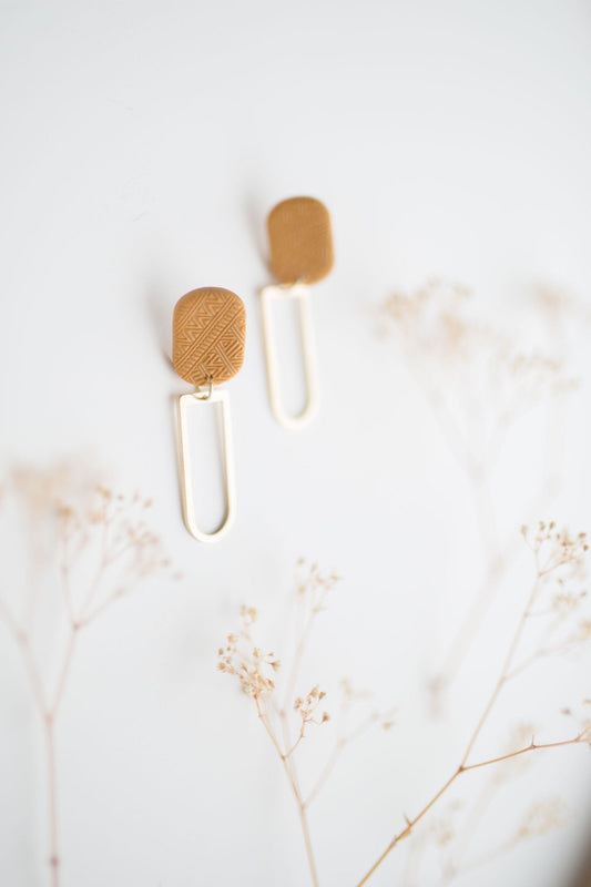 Clay earrings | mustard