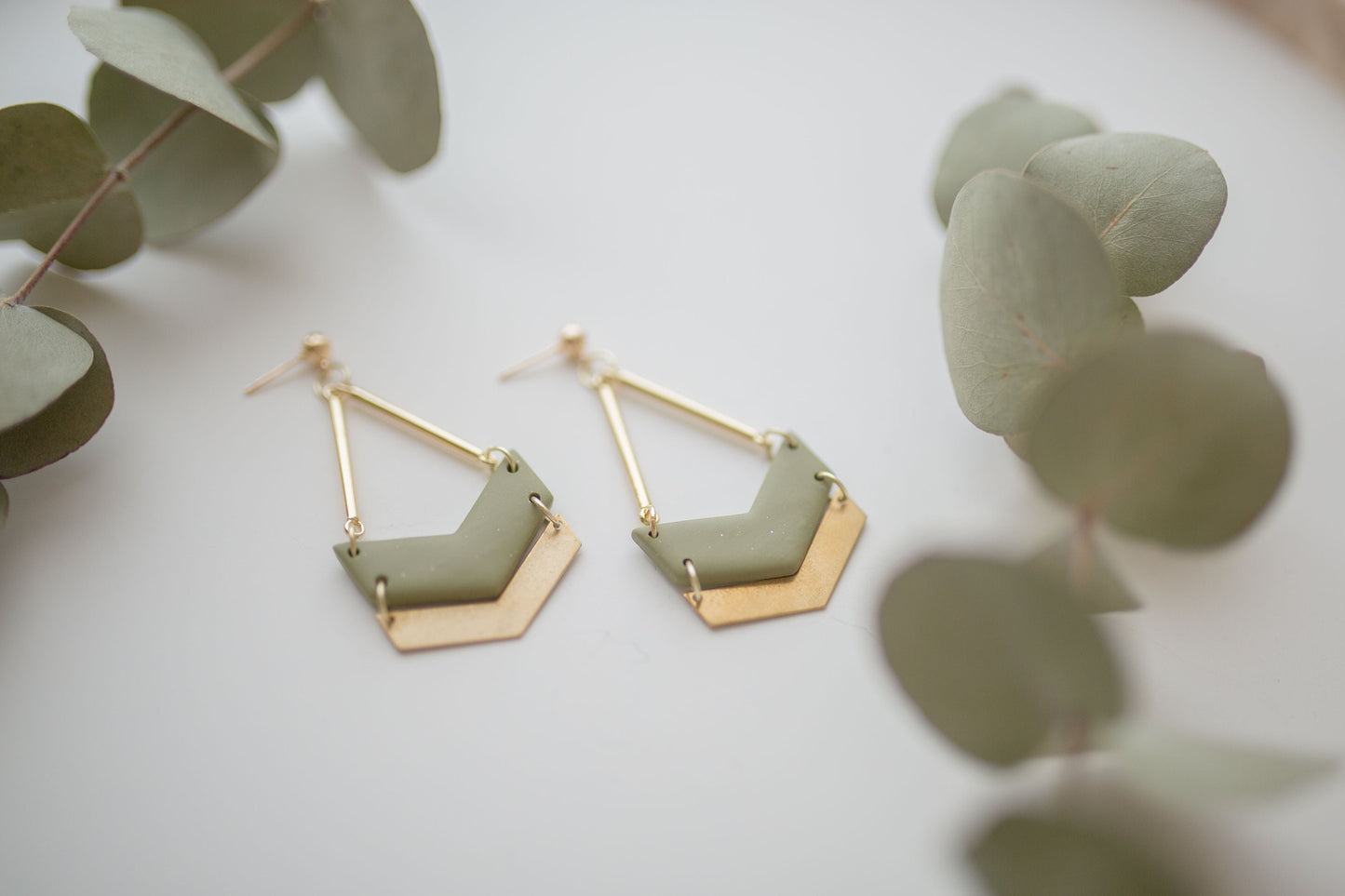 Clay earrings | sage arrows