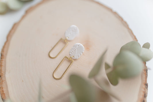 Clay earrings | white