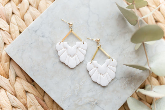 Clay earring | White