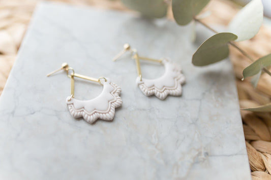 Clay earring | White