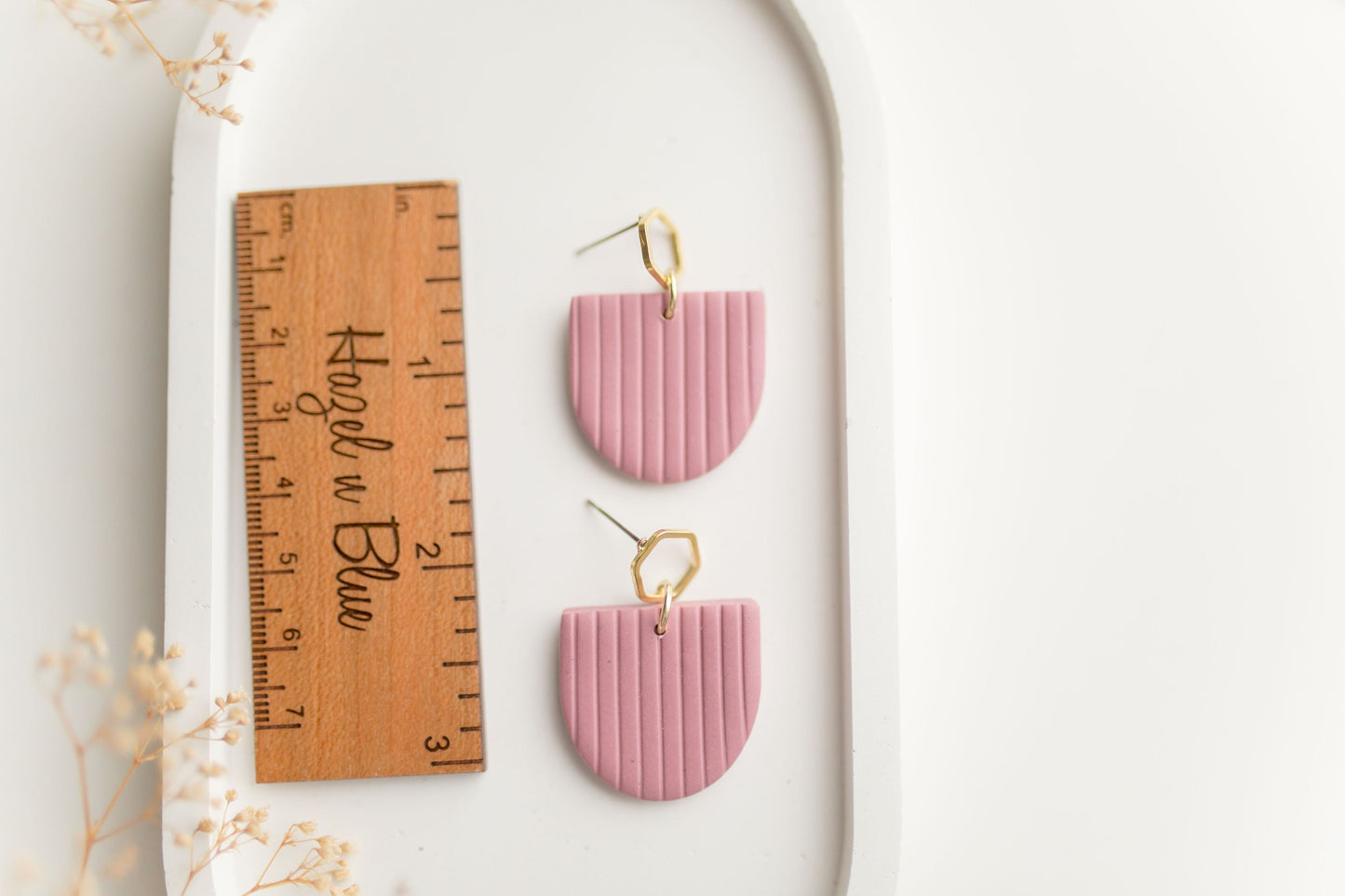 Clay earring | mauve