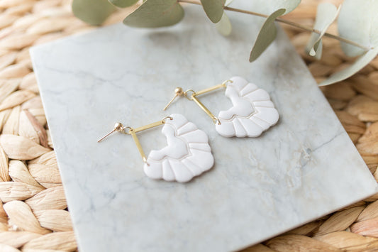 Clay earring | White