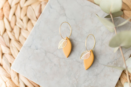 Clay earring | mustard leaves